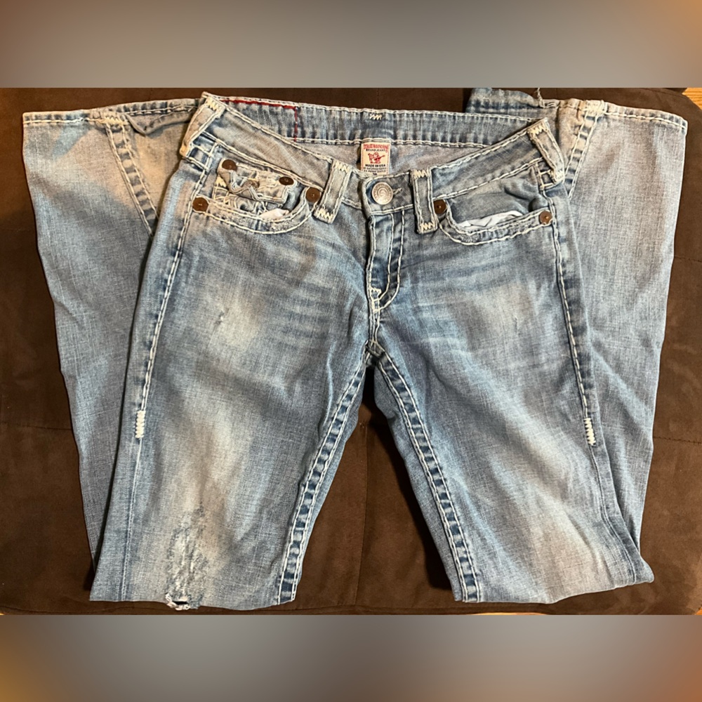 True Religion Light Blue Flare Jeans